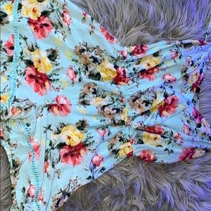 romper with floral prints and thin straps